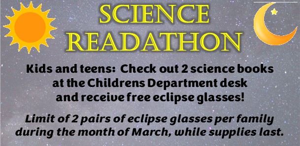 science readathon for kids and teens to age 17 at the main library in March