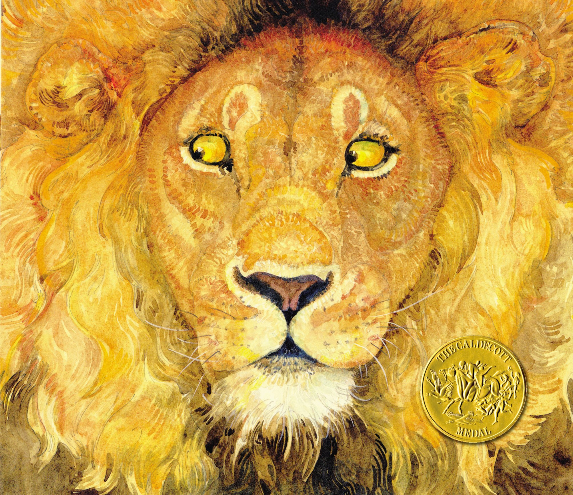 The cover art of The Lion and the Mouse, featuring a close up illustration of a lion's face